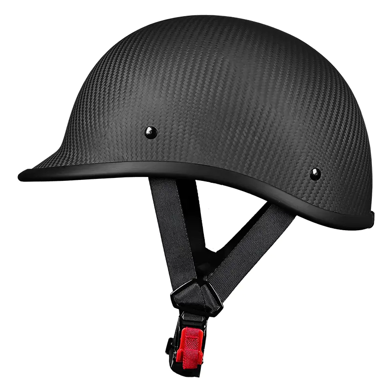 901 Carbon Fiber Half Face Motorcycle Galea Retro Motocross Helmet