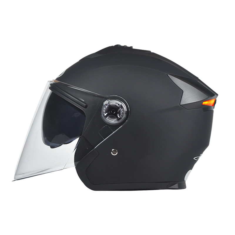 666 DUXERIT Safety Taillight Open Face Motorcycle Galea Double Visors Helmet