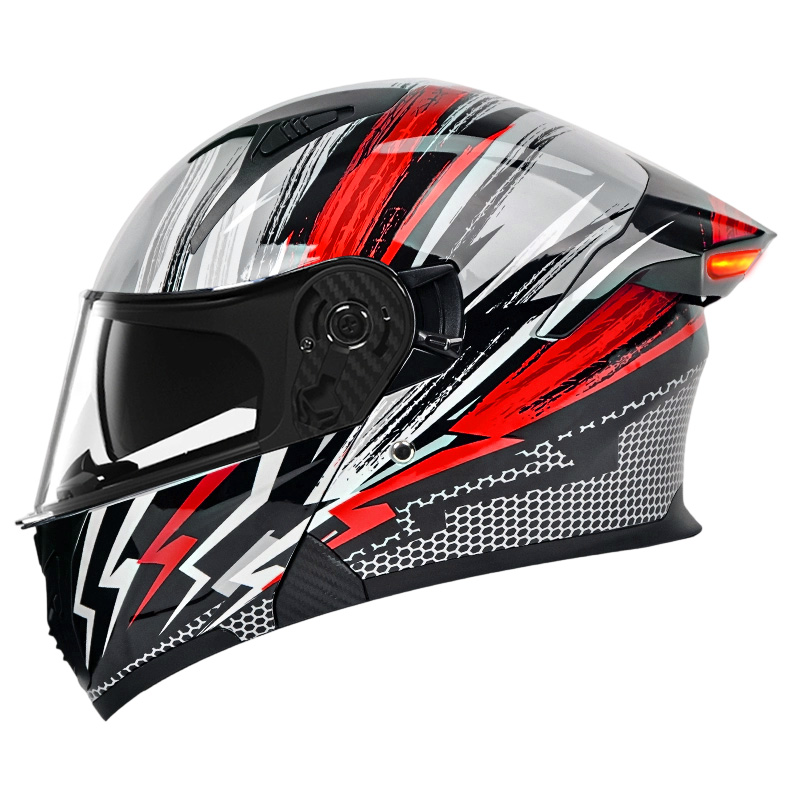 K9 LED Intelligence Safety Taillight Motorcycle Galea DOT Certified Flip Sursum galeam