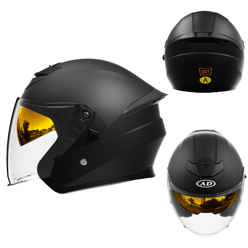 601 DOT Certified Double Visors Open Face Motorcycle Galea ABS Motocross Helmet