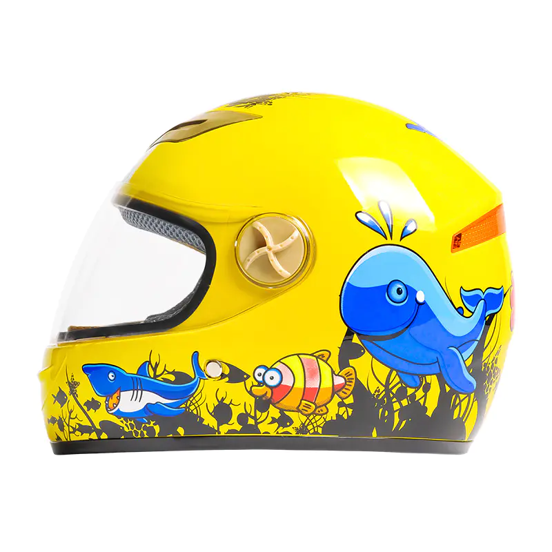 501 ABS Kids Motorcycle Plena Face Galea Currus Patterned Motocross Helmet