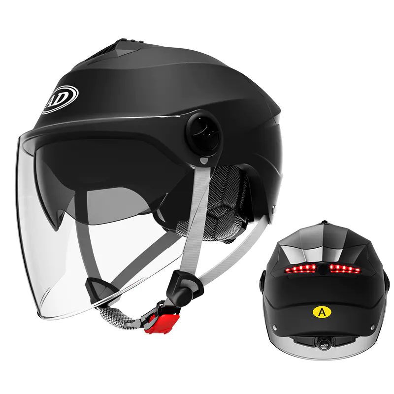 DUXERIT Safety Taillight Half Face Motorcycle Galea Geminus Visors Galea